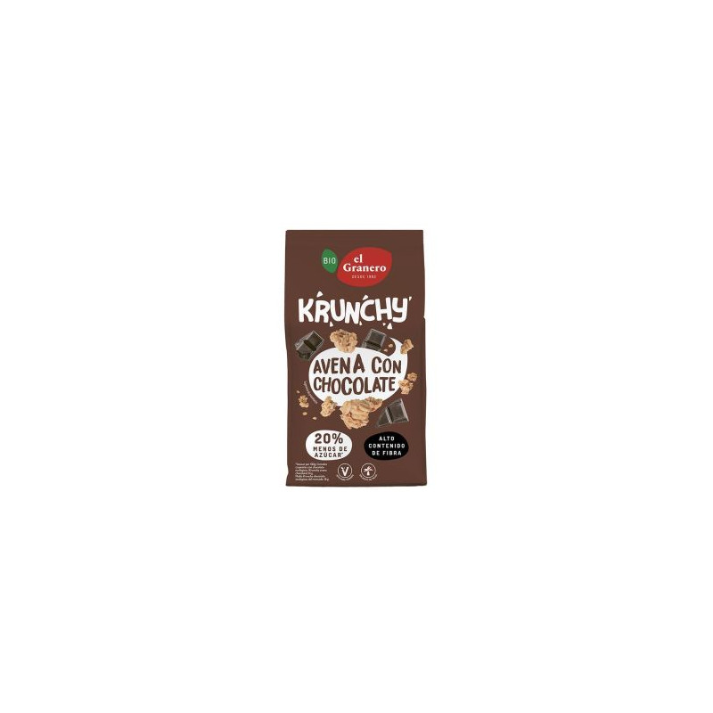 Muesli Krunchy Avena Chocolate Bio · El Granero Integral · 375 gramos