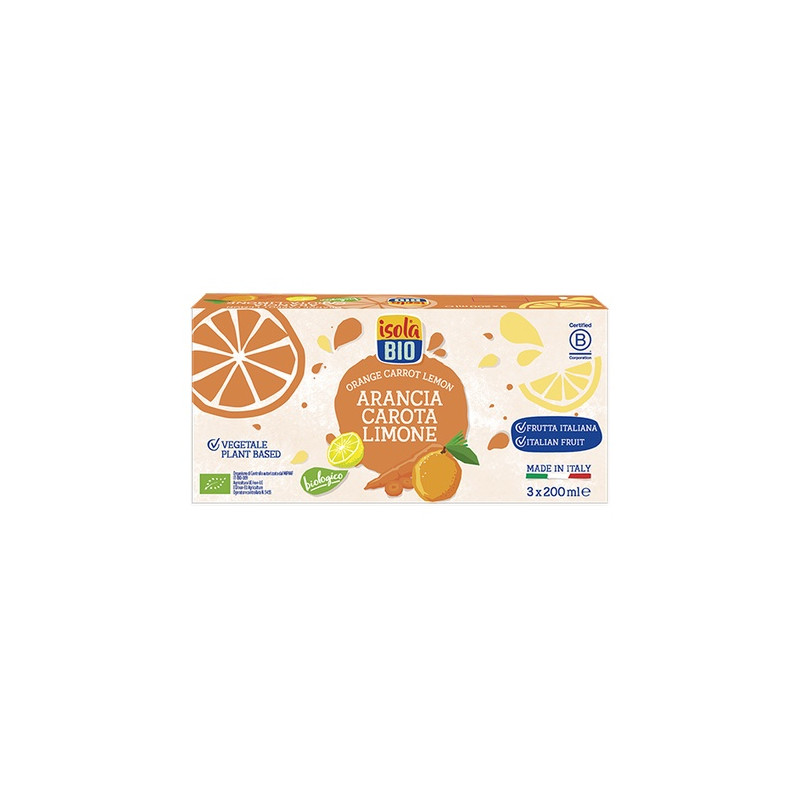 Zumo de naranja, zanahoria y limón bio (pack de 3)