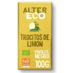 Chocolate Negro con Trocitos de Limón · Altereco · 100 gramos