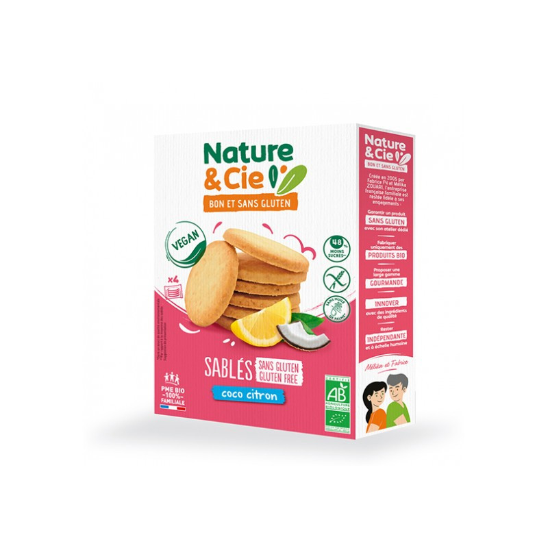 Galletas de coco y limón bio Nature & Cie 125g.