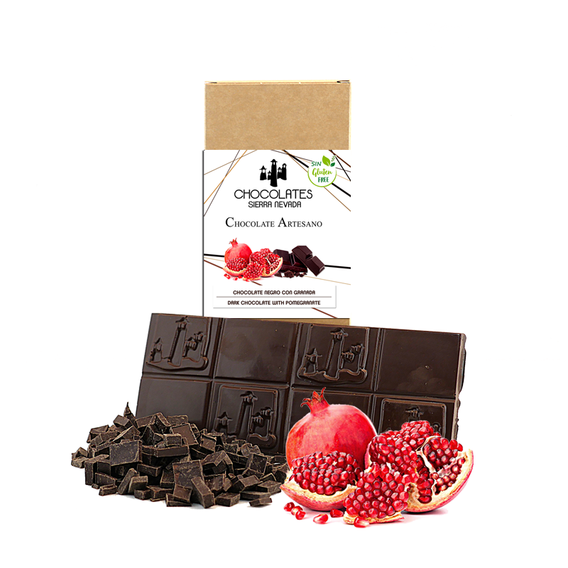 TABLETA CHOCOLATE NEGRO CON GRANADA 125 GRS