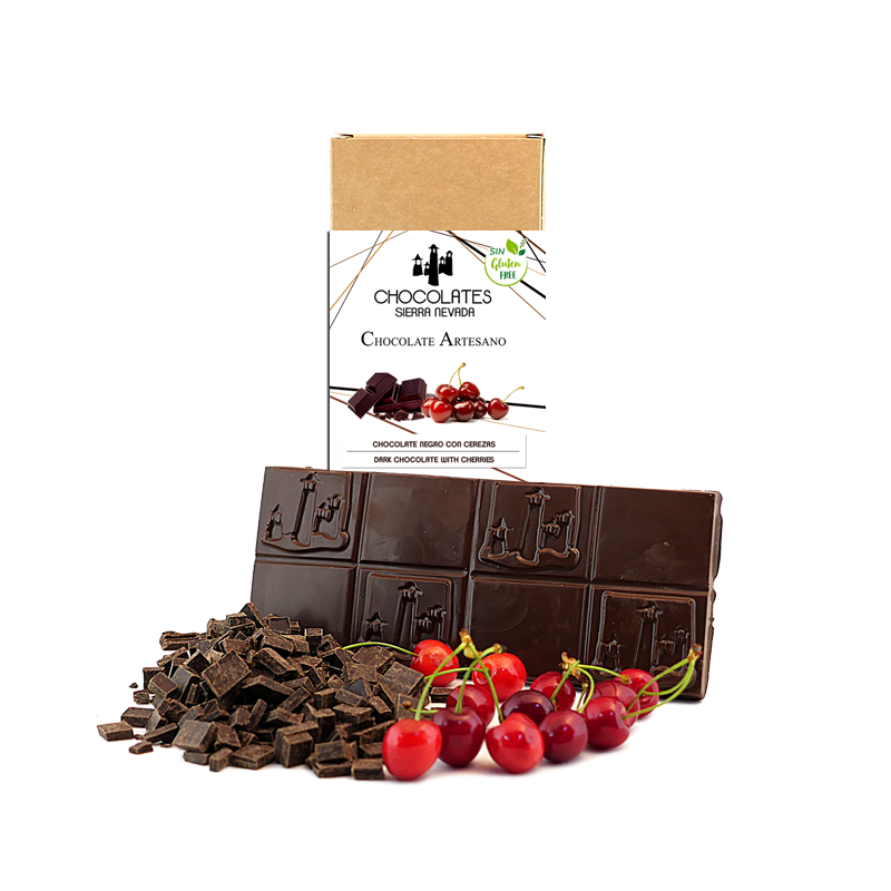 TABLETA CHOCOLATE NEGRO CON CEREZAS 125 GRS