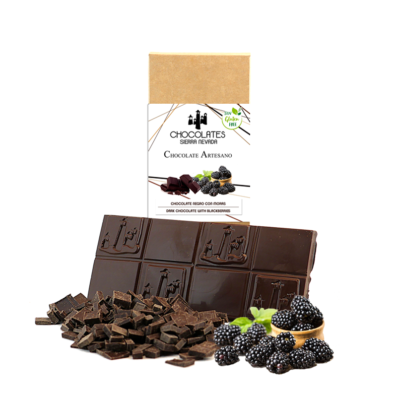 TABLETA CHOCOLATE NEGRO 70% CON MORAS 125GRS