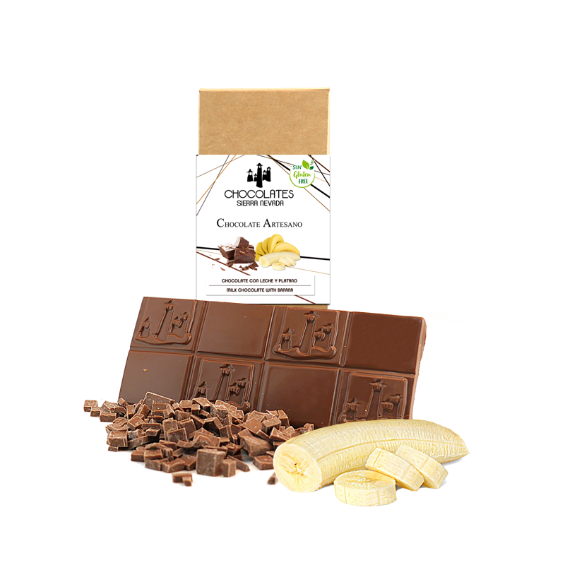 TABLETA CHOCOLATE CON LECHE Y PLATANO Y FRESA 125 GRS