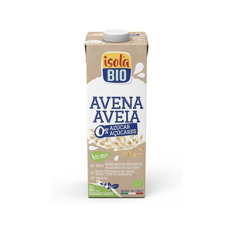 Bebida de Avena 0% azúcares BIO, 1L. Isola Bio