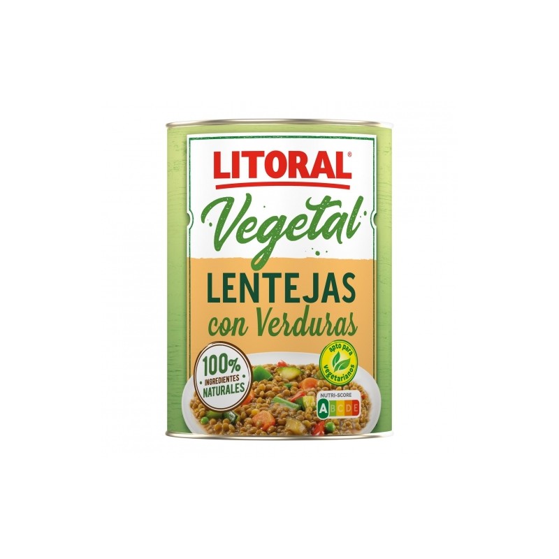 Lentejas con verduras Vegetal Litoral sin gluten 425 g.